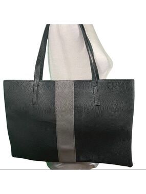 Vince Camuto Black Satchel Vegan Leather Bag Workwear Minimalist Style Office